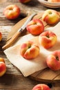 Raw Organic Donut Saturn Peaches Royalty Free Stock Photo