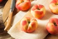 Raw Organic Donut Saturn Peaches Royalty Free Stock Photo