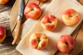 Raw Organic Donut Saturn Peaches Royalty Free Stock Photo