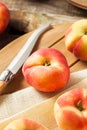 Raw Organic Donut Saturn Peaches Royalty Free Stock Photo