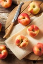 Raw Organic Donut Saturn Peaches Royalty Free Stock Photo