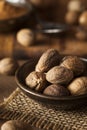 Raw Organic Dry Nutmeg Royalty Free Stock Photo