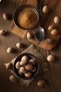 Raw Organic Dry Nutmeg Royalty Free Stock Photo