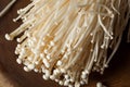 Raw Organic Enoki Mushrooms Royalty Free Stock Photo