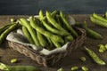 Raw Organic Fresh Green Fava Beans