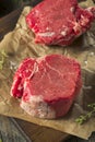 Raw Organic Grass Fed Filet Mignon Steak Royalty Free Stock Photo