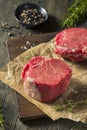 Raw Organic Grass Fed Filet Mignon Steak Royalty Free Stock Photo