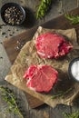 Raw Organic Grass Fed Filet Mignon Steak Royalty Free Stock Photo