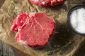 Raw Organic Grass Fed Filet Mignon Steak Royalty Free Stock Photo