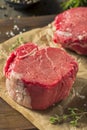 Raw Organic Grass Fed Filet Mignon Steak Royalty Free Stock Photo