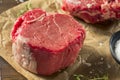 Raw Organic Grass Fed Filet Mignon Steak Royalty Free Stock Photo