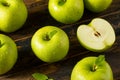 Raw Organic Green Granny Smith Apples Royalty Free Stock Photo