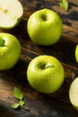 Raw Organic Green Granny Smith Apples Royalty Free Stock Photo