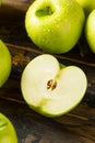 Raw Organic Green Granny Smith Apples Royalty Free Stock Photo