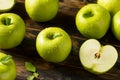 Raw Organic Green Granny Smith Apples Royalty Free Stock Photo