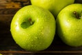 Raw Organic Green Granny Smith Apples Royalty Free Stock Photo