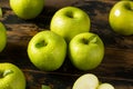 Raw Organic Green Granny Smith Apples Royalty Free Stock Photo