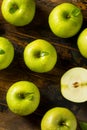 Raw Organic Green Granny Smith Apples Royalty Free Stock Photo