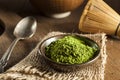 Raw Organic Green Matcha Tea Royalty Free Stock Photo
