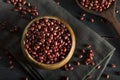 Raw Organic Red Adzuki Beans Royalty Free Stock Photo