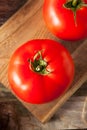 Raw Organic Red Beefsteak Tomatoes Royalty Free Stock Photo