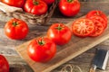 Raw Organic Red Beefsteak Tomatoes Royalty Free Stock Photo