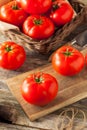 Raw Organic Red Beefsteak Tomatoes Royalty Free Stock Photo