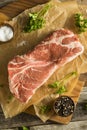 Raw Organic Red Pork Shoulder Royalty Free Stock Photo