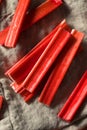 Raw Organic Red Rhubard Sticks Royalty Free Stock Photo