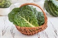 Raw organic savoy cabbage leaves Royalty Free Stock Photo