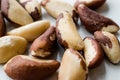 Raw Organic Stack of Brazil Nuts without Shell