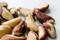 Raw Organic Stack of Brazil Nuts without Shell