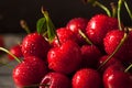 Raw Organic Strawberry Cherries Royalty Free Stock Photo