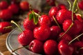 Raw Organic Strawberry Cherries Royalty Free Stock Photo