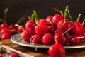 Raw Organic Strawberry Cherries Royalty Free Stock Photo