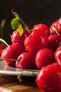 Raw Organic Strawberry Cherries Royalty Free Stock Photo
