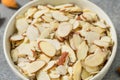 Raw Organic White Sliced Almonds Royalty Free Stock Photo