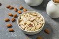 Raw Organic White Sliced Almonds Royalty Free Stock Photo