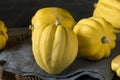 Raw Organic White Yellow Acorn Squash Royalty Free Stock Photo