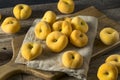 Raw Organic Yellow Donut Saturn Peaches Royalty Free Stock Photo