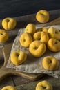 Raw Organic Yellow Donut Saturn Peaches Royalty Free Stock Photo