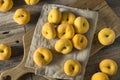 Raw Organic Yellow Donut Saturn Peaches Royalty Free Stock Photo