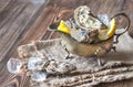 Raw oysters in the gravy boat