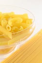 Raw pasta in a bowl Royalty Free Stock Photo