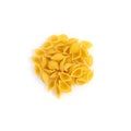 Raw pasta conchigliette isolated over white background Royalty Free Stock Photo