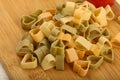 Raw pasta hearts hape