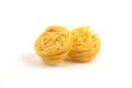 Raw pasta, noodles for soup isolated on white background Royalty Free Stock Photo