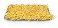 raw pasta noodles on white isolated background Royalty Free Stock Photo