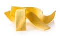 raw pasta noodles on white isolated background Royalty Free Stock Photo