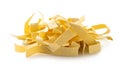 raw pasta noodles on white isolated background Royalty Free Stock Photo